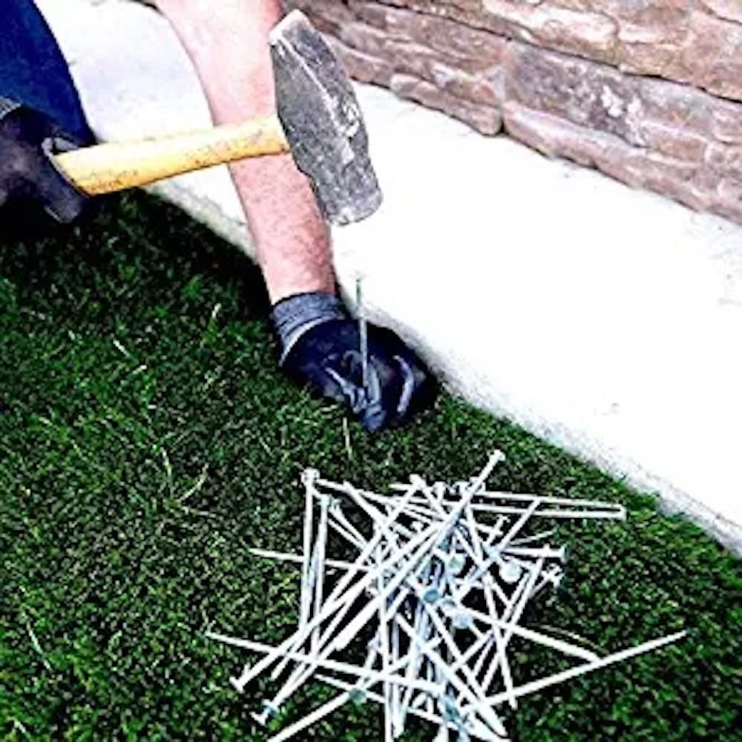 USA Made (150 Pack) Synthetic Grass Landscape, 5.5″ Turf Nails/Stakes, 5 lbs …