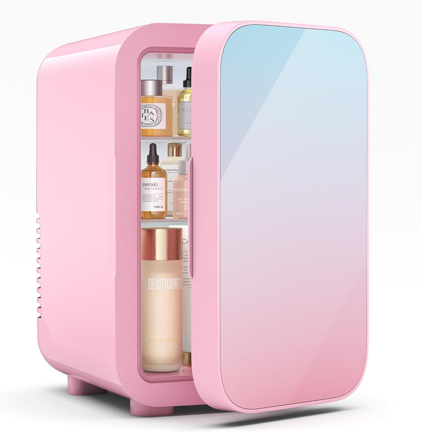 Mini Fridge, 6 Liter/8 Can Skincare Fridge, 110V AC/DC Portable Thermoelectric C