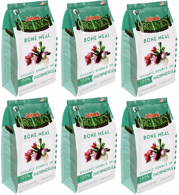 Jobe’s 09326 4 lb Organic Bone Meal bulb & Perennial Fertilizer -6 Pack