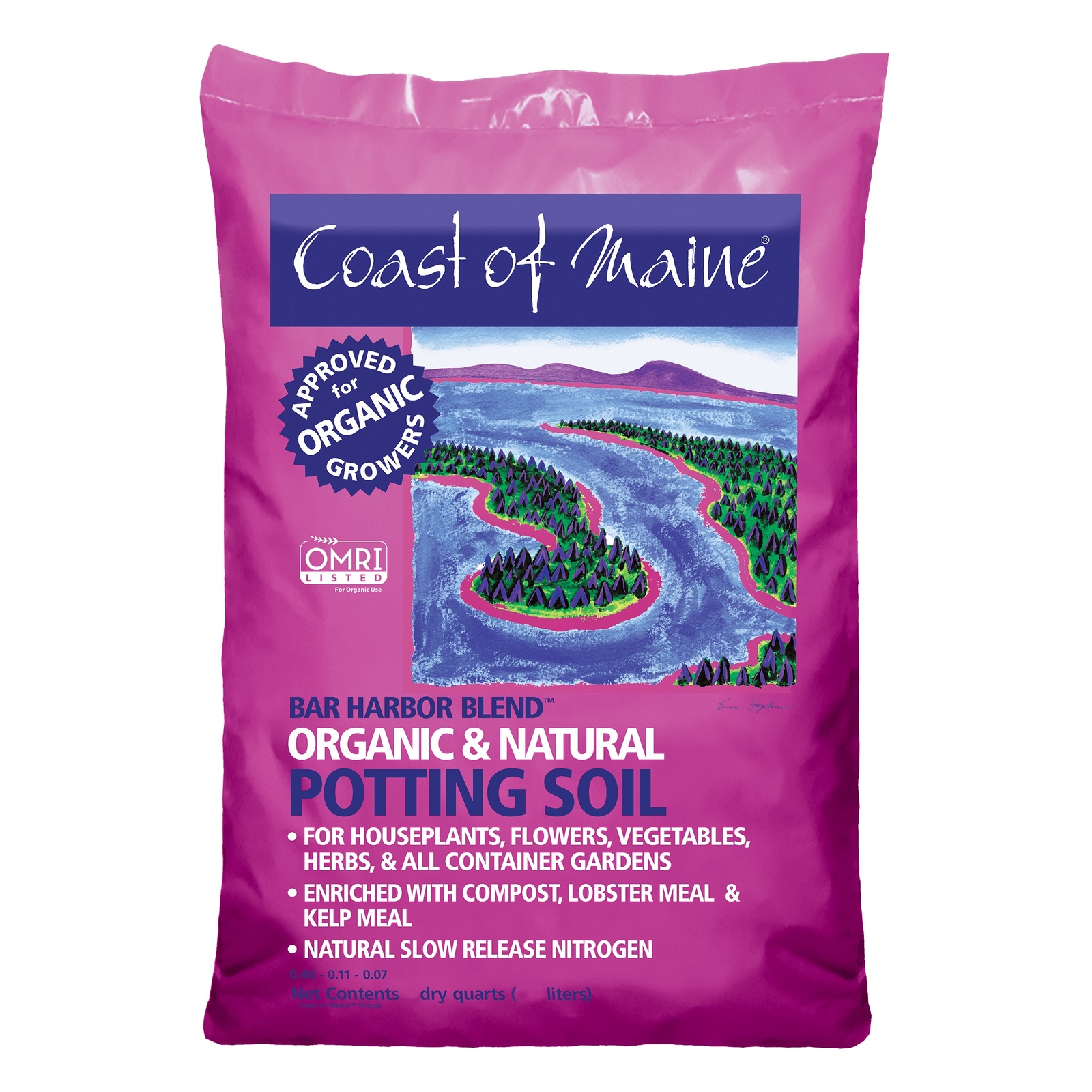 Coast of Maine (#BH8P) Bar Harbor Blend Organic Potting Soil, 8 qt (Pack of 8)