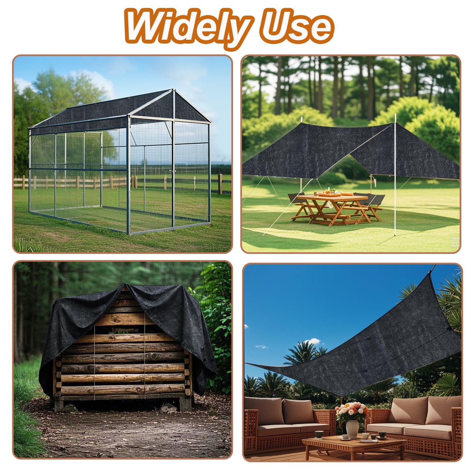 Voccos 11.5 6.6 Ft Chicken Coop Cover High Density Uv 90 Black Shade Cloth For