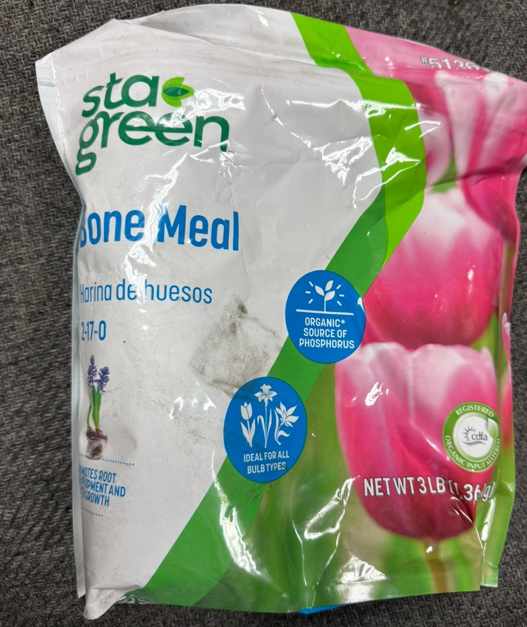 3 New Bags Sta Green Bone Meal 3lb Each Bag