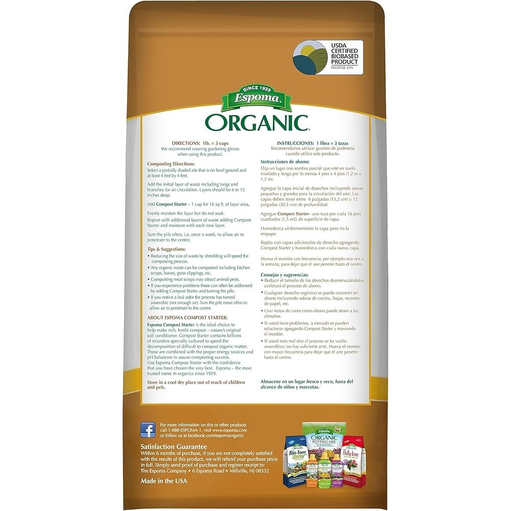 Espoma Organic Bacterial Compost Bin Compost Starter 4 lb (Pack of 2)