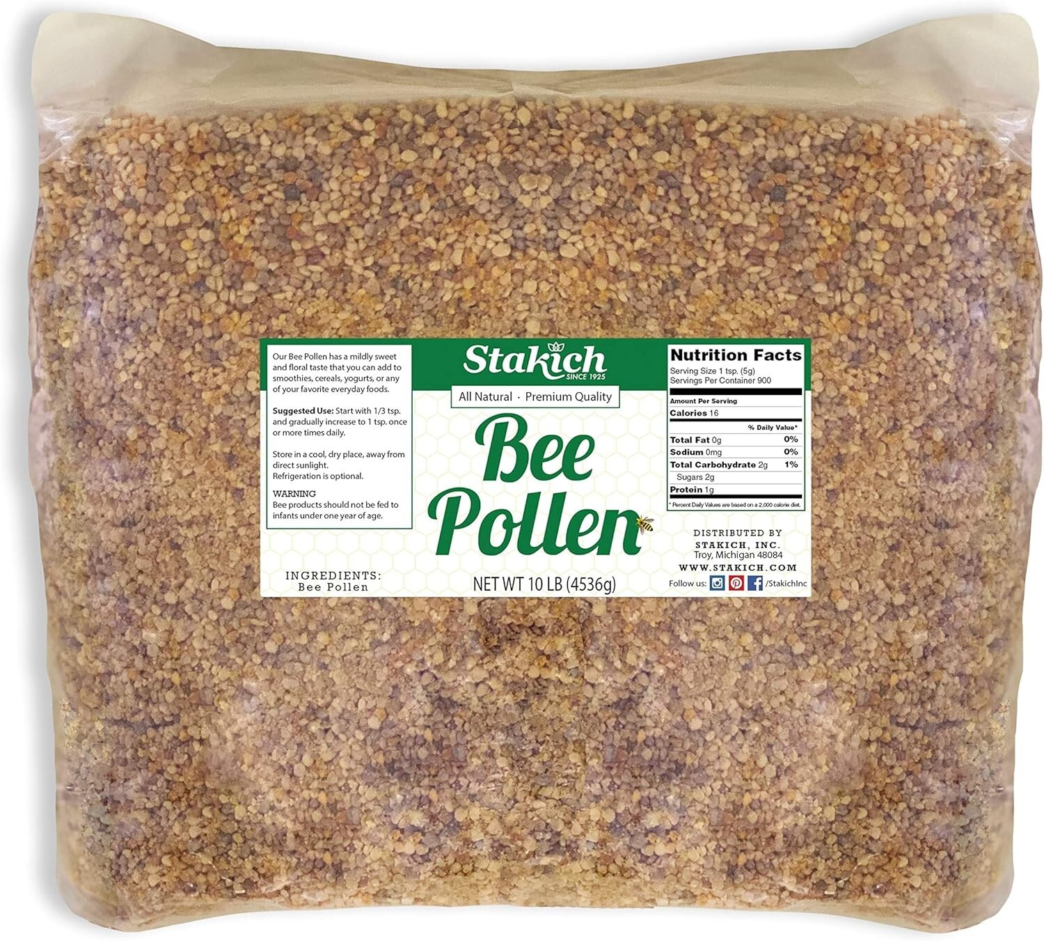 Bee Pollen 10 Pound Pack of 1
