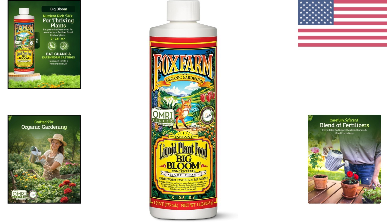 1 Pint Fox Farm Big Bloom Liquid Fertilizer – Boosts Flowering & Fruiting Plants
