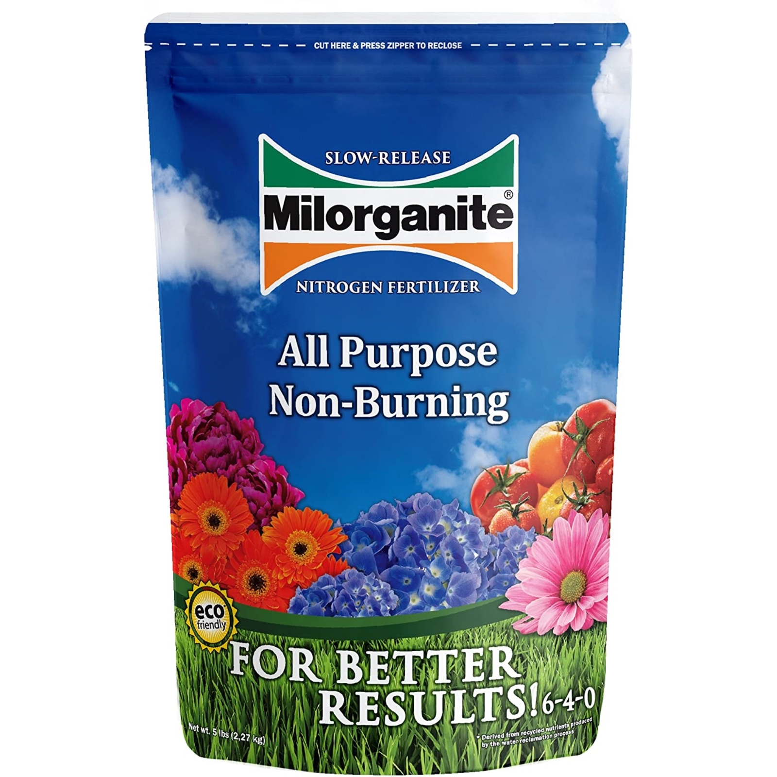 Milorganite All-Purpose Slow-Release Nitrogen Fertilizer 6-4-0, 5lb (Pack of 3)