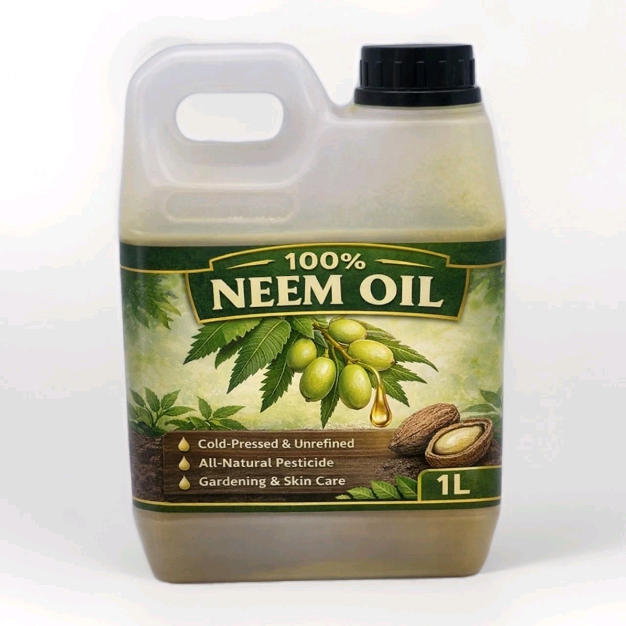 100% Pure Neem Oil 1L Cold Pressed Natural Plant Care Oil Wise Farmer