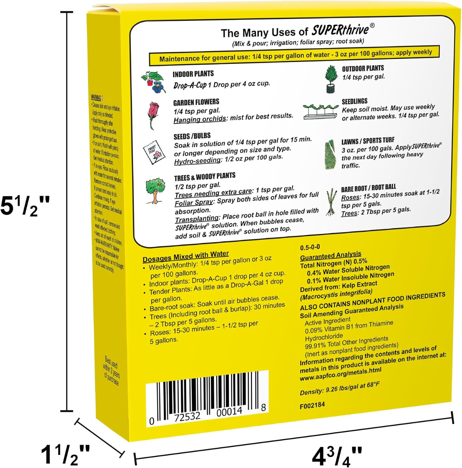 the Original Vitamin Solution – Liquid Concentrate, May Add to Any Fertilizing P
