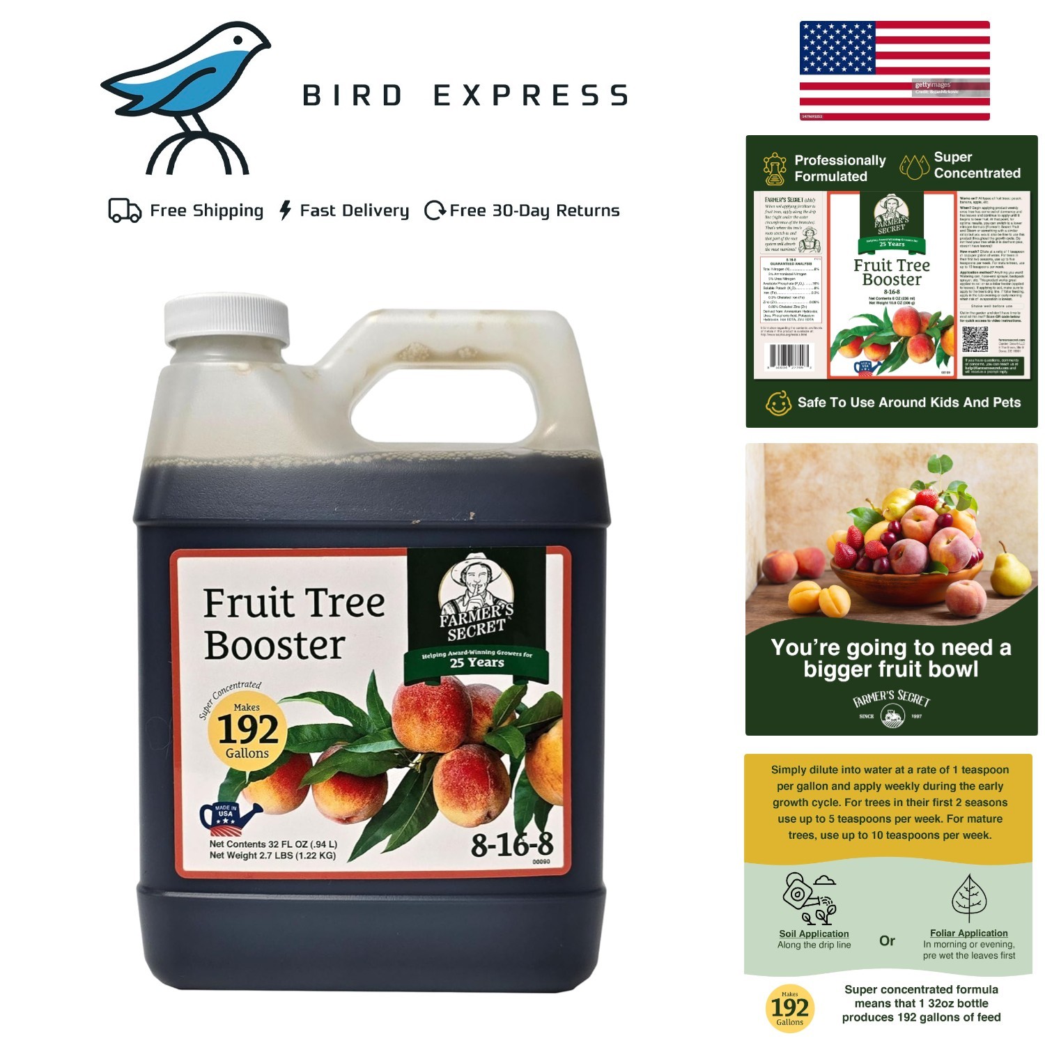 32oz Farmers Secret Fruit Tree Fertilizer Liquid Booster – Super Concentrated