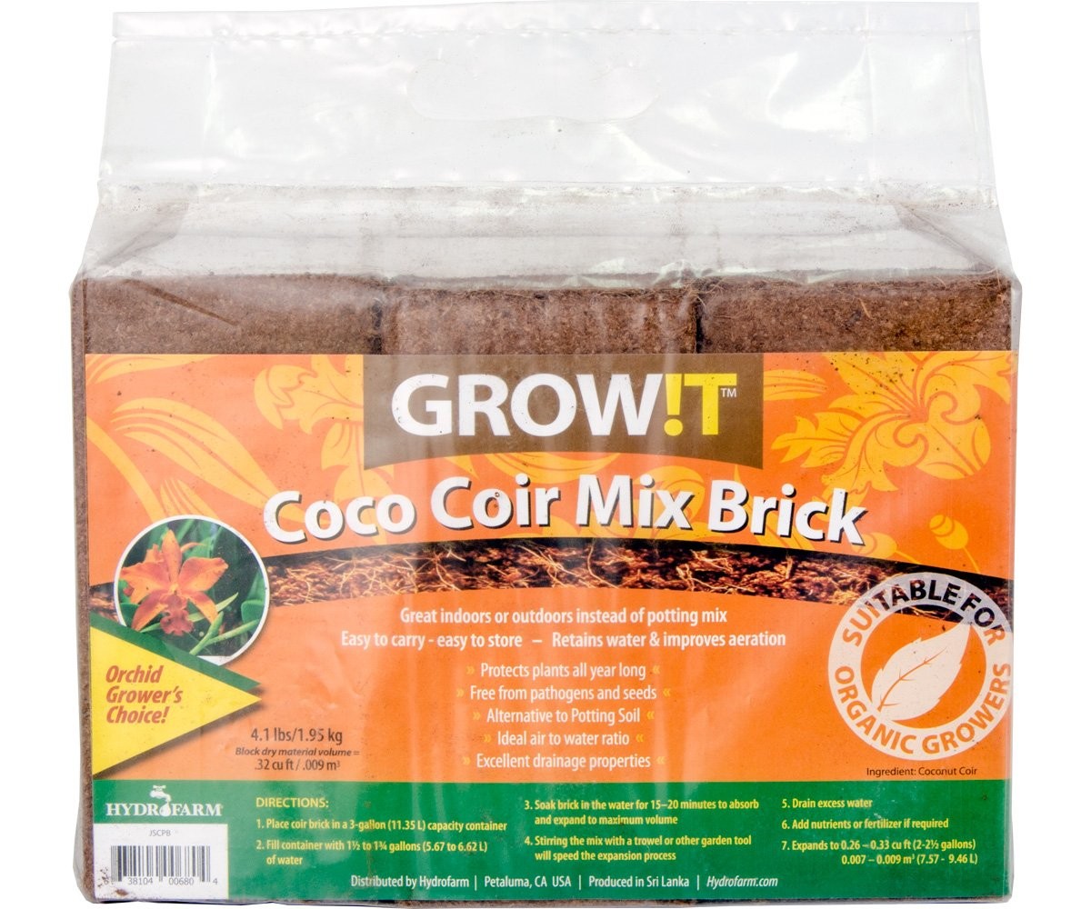 GROW!T JSCPB – Coco Coir Mix Brick (Pack of 3), Brown – Protects Plants All Y…