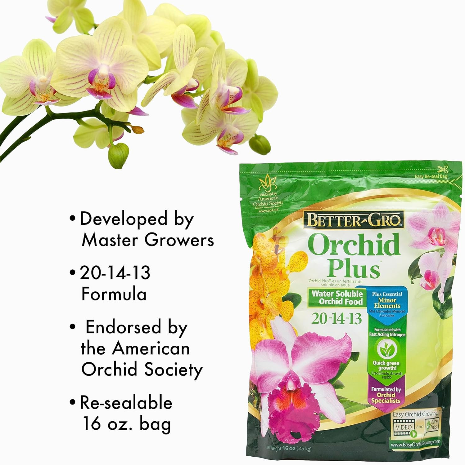 Better Gro Orchid Plus Fertilizer 16 Oz Urea Free For Healthy Orchid Growth