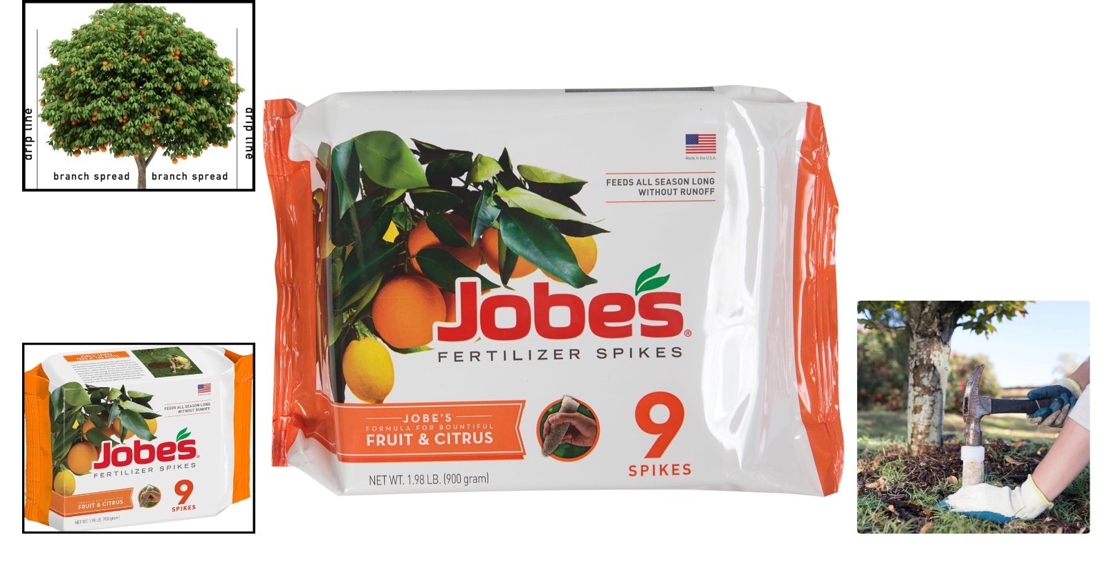 Jobe’s Garden Fertilizer Spikes for Fruit & Citrus – 9 Count Slow Release