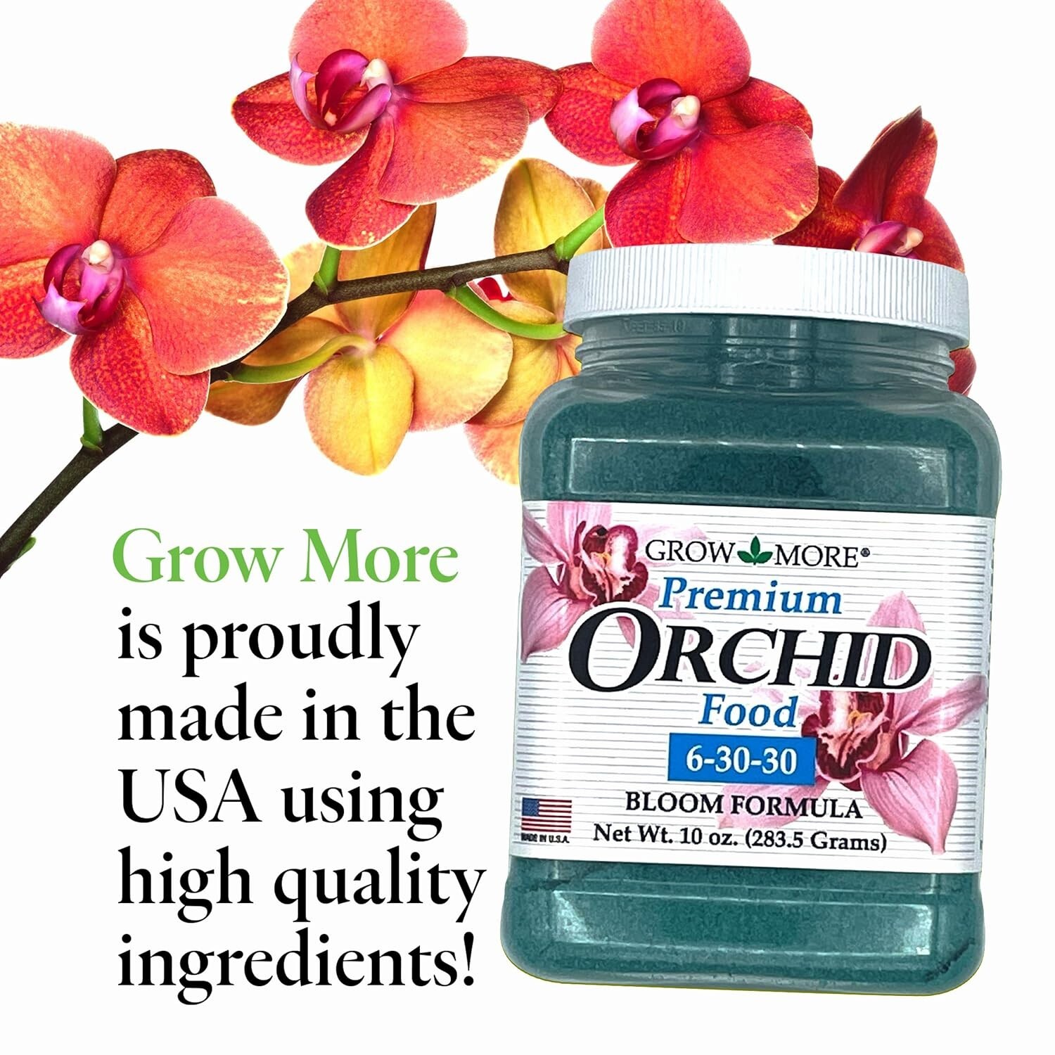 Grow More Premium Bloom Formula 6-30-30 Orchid Food Fertilizer – 10oz