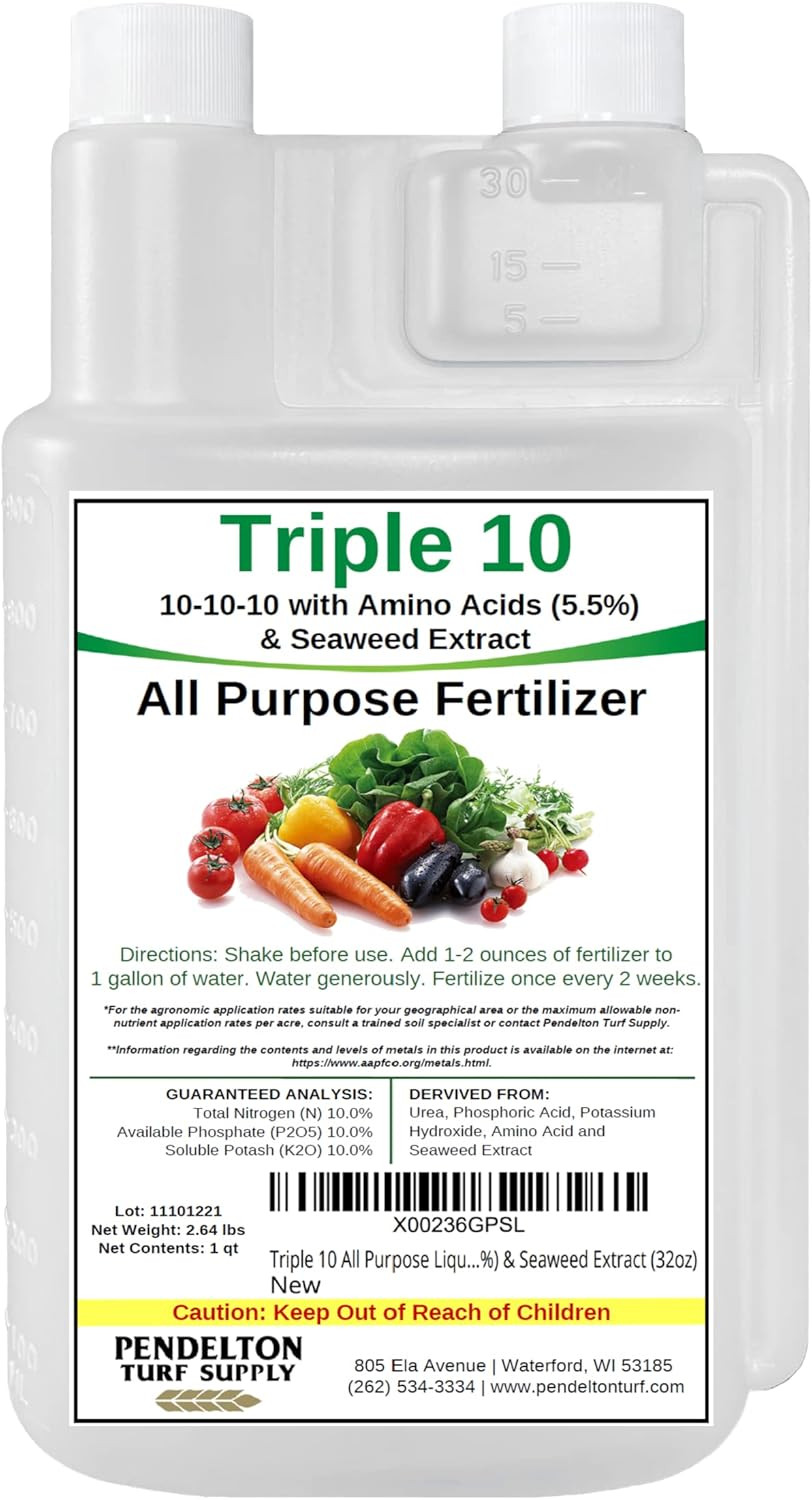 Triple 10 All Purpose Liquid Fertilizer 10-10-10 with Amino Acids (5.5%) & Seawe