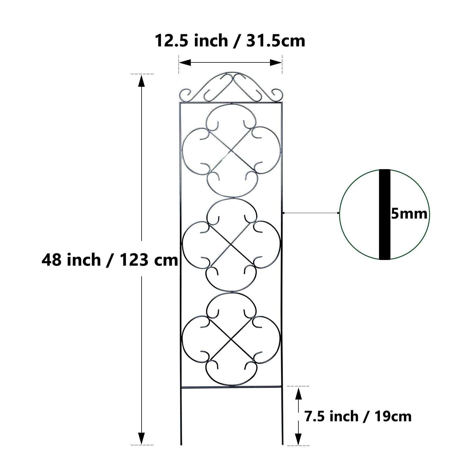 Garden Trellis 4 Pack 48” H x 12.5” W Metal Plant Climbing Trellis Suitable…