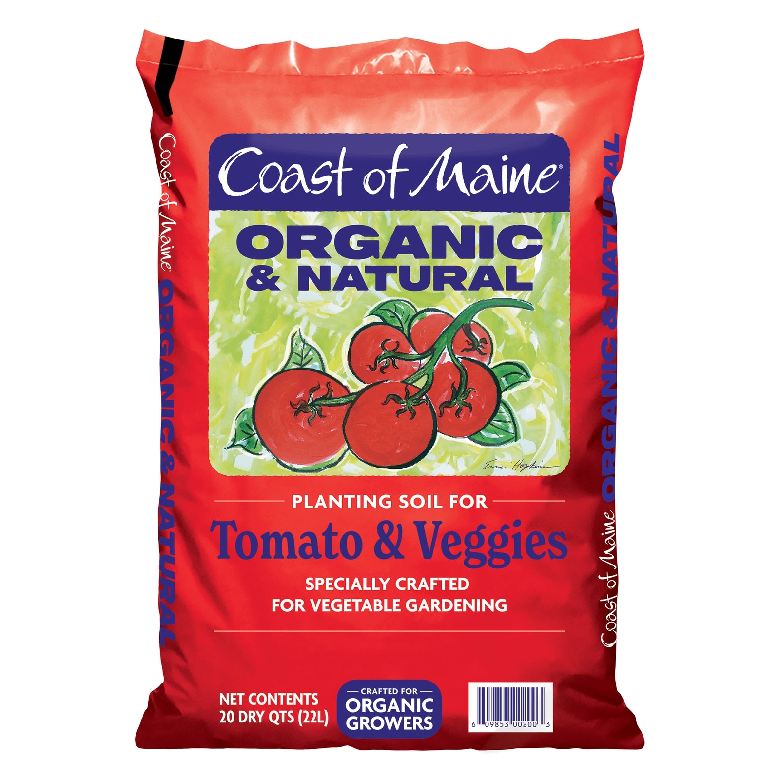 Coast of Maine OMRI Listed Tomato/Vegetable Planting Soil, 20 Qt Bag (Pack of 8)