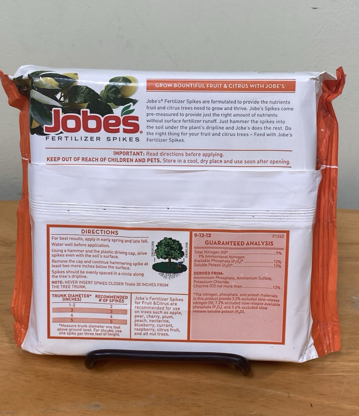 Jobes Easy To Use Fertilizer Spikes Formula For Bountiful Fruit & Citrus 5 pk