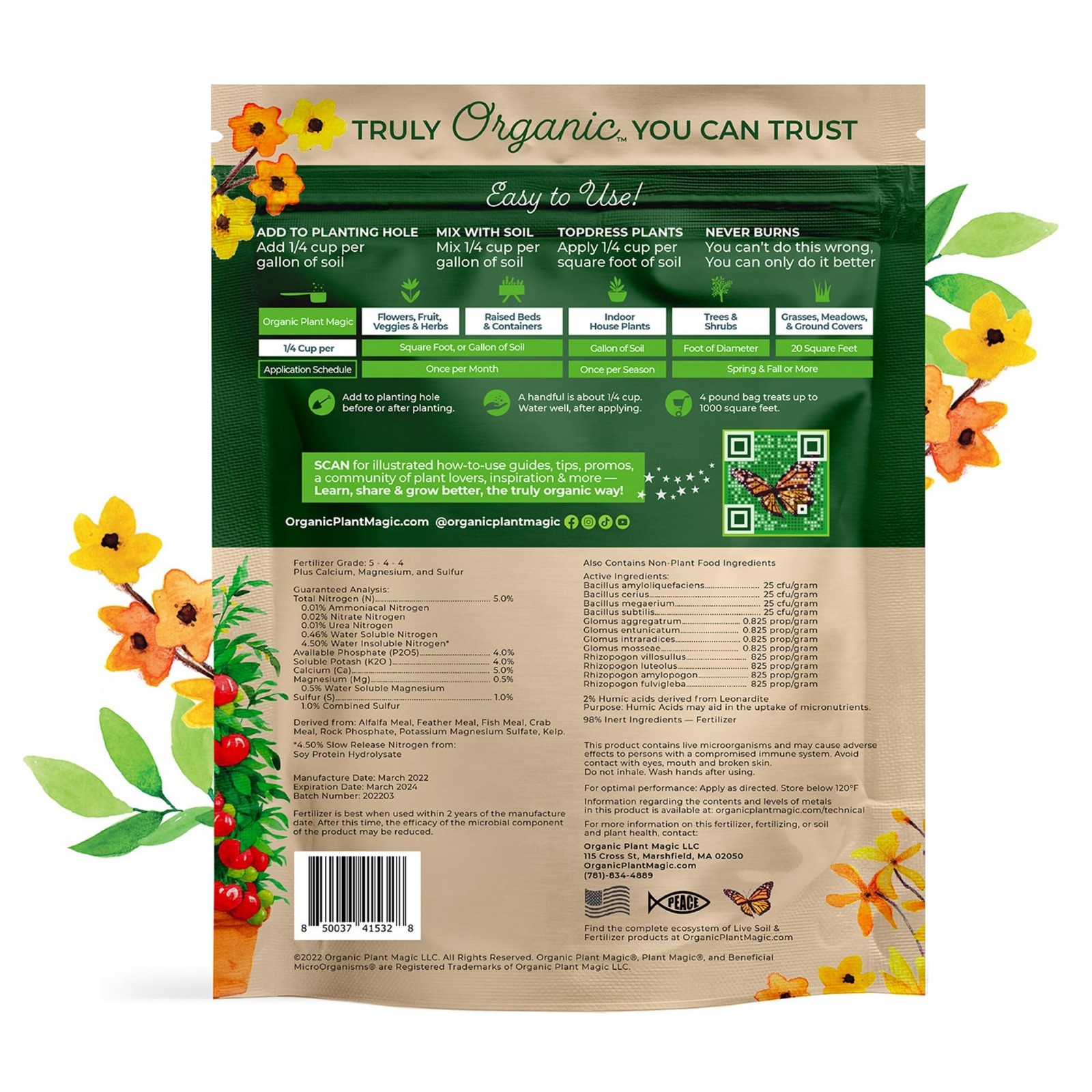 Organic Slow Release Granular Fertilizer – Long-Lasting Plant Food for Flowers,