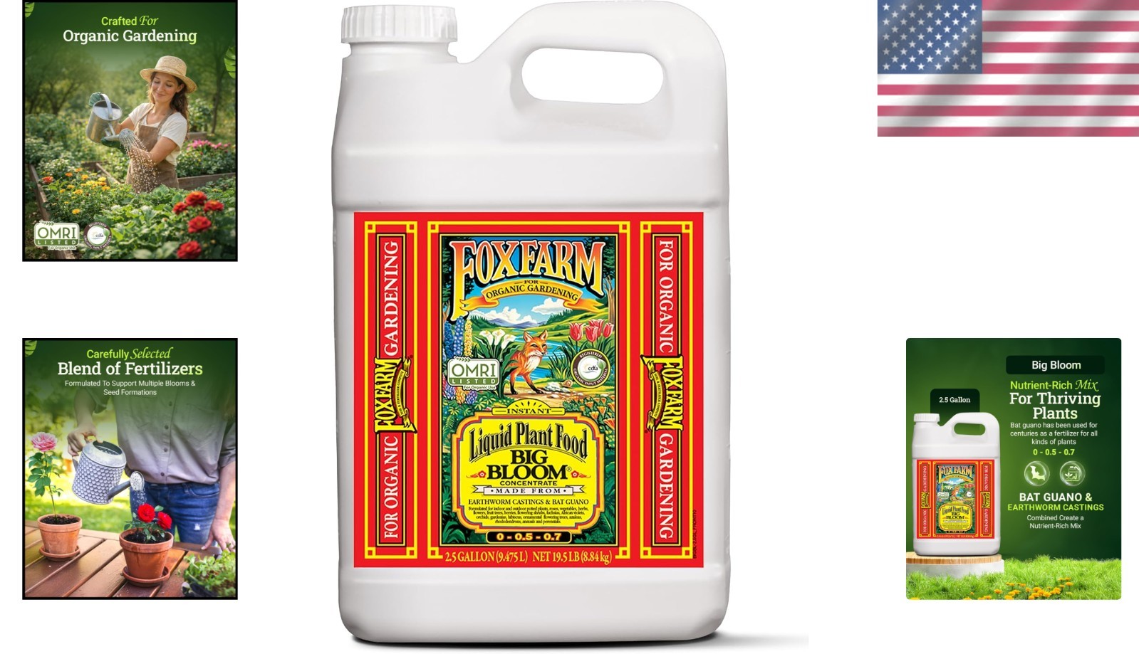 Earthworm Castings & Bat Guano Bloom Fertilizer – 2.5 Gal