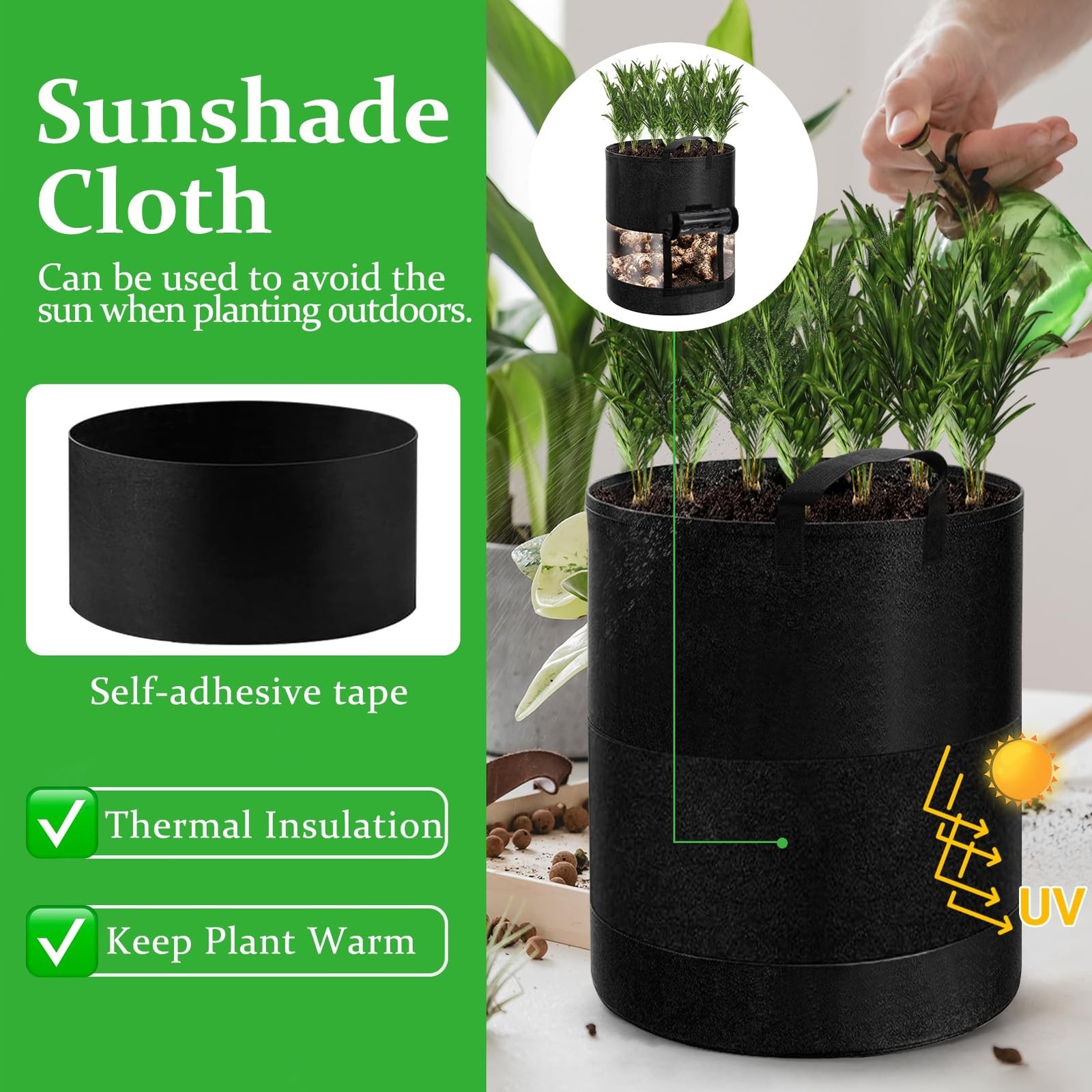 4 Pack 10 Gallon 360°Visible Potato Grow Bags,Heavy Duty Thickened Nonwoven