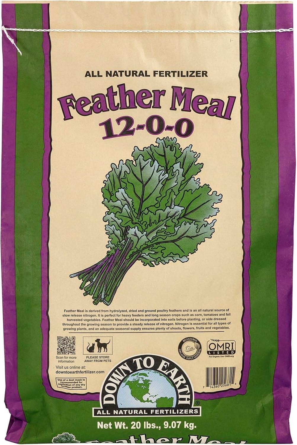 Organic 20 lb Feather Meal – Proven 12-0-0 Nitrogen Source for Lush Gardens