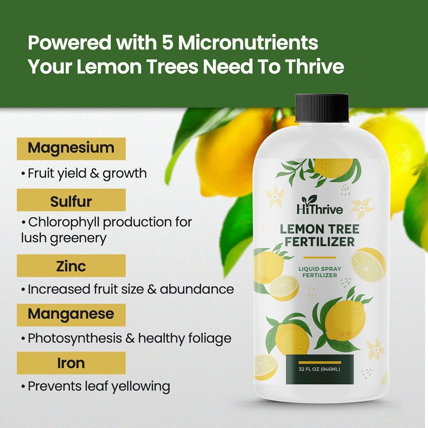 32oz Lemon Tree Fertilizer – Makes 64 Gallons for Lush Growth & Juicy Lemons