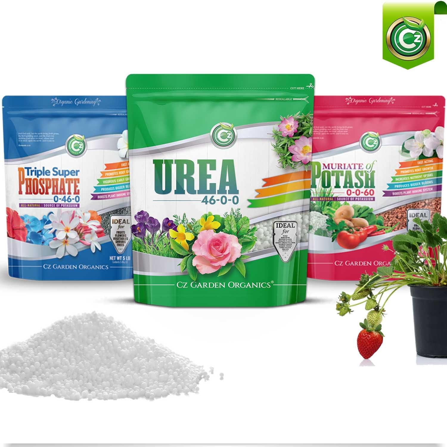 Urea Fertilizer 46-0-0 Made in USA – 5LB Cz Garden Organics 5LB, Green