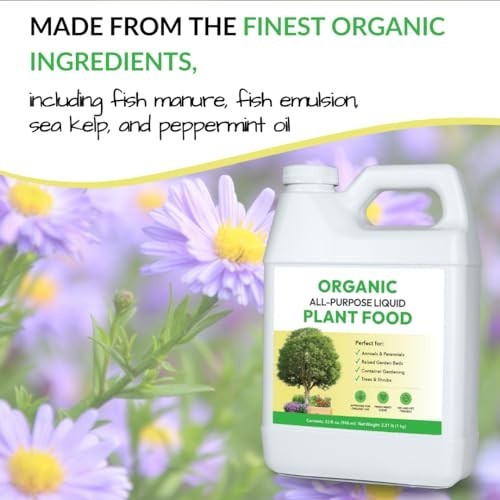 Organic All-Purpose Liquid Fertilizer for Outdoor Plants – 32oz Concentrate, Mix