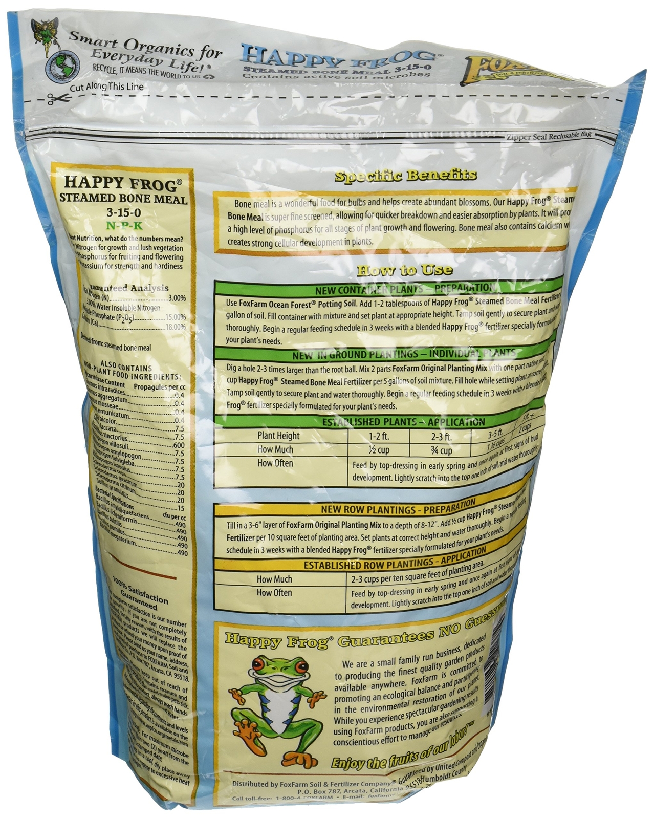 Hydrofarm Fox Farm FX14057 FoxFarm Happy Frog Steamed Bone Meal Fertilizer