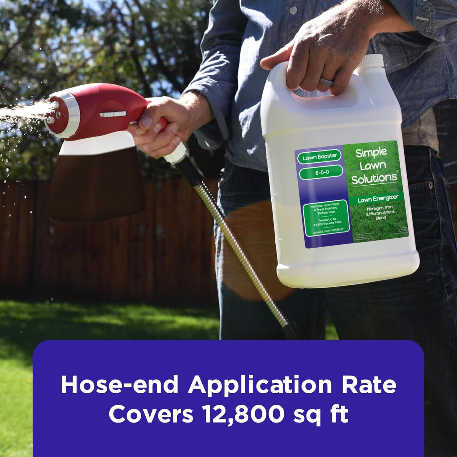 Commercial Grade Lawn Energizer – Grass Fertilizer Booster with Nitrogen, Iron,