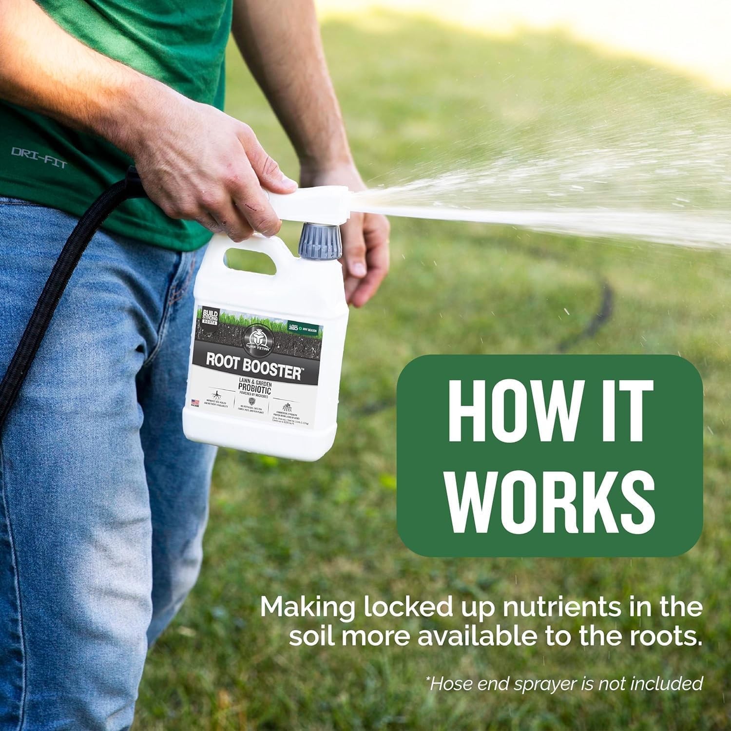 Turf Titan Root Booster Liquid Probiotic for Lawn and Garden (32 oz) with Hos…