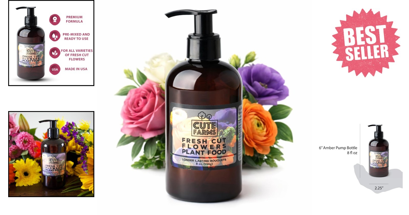 Gentle 8 oz. Plant Food Concentrate for Fresh Cut Flowers with Dispensing Pump