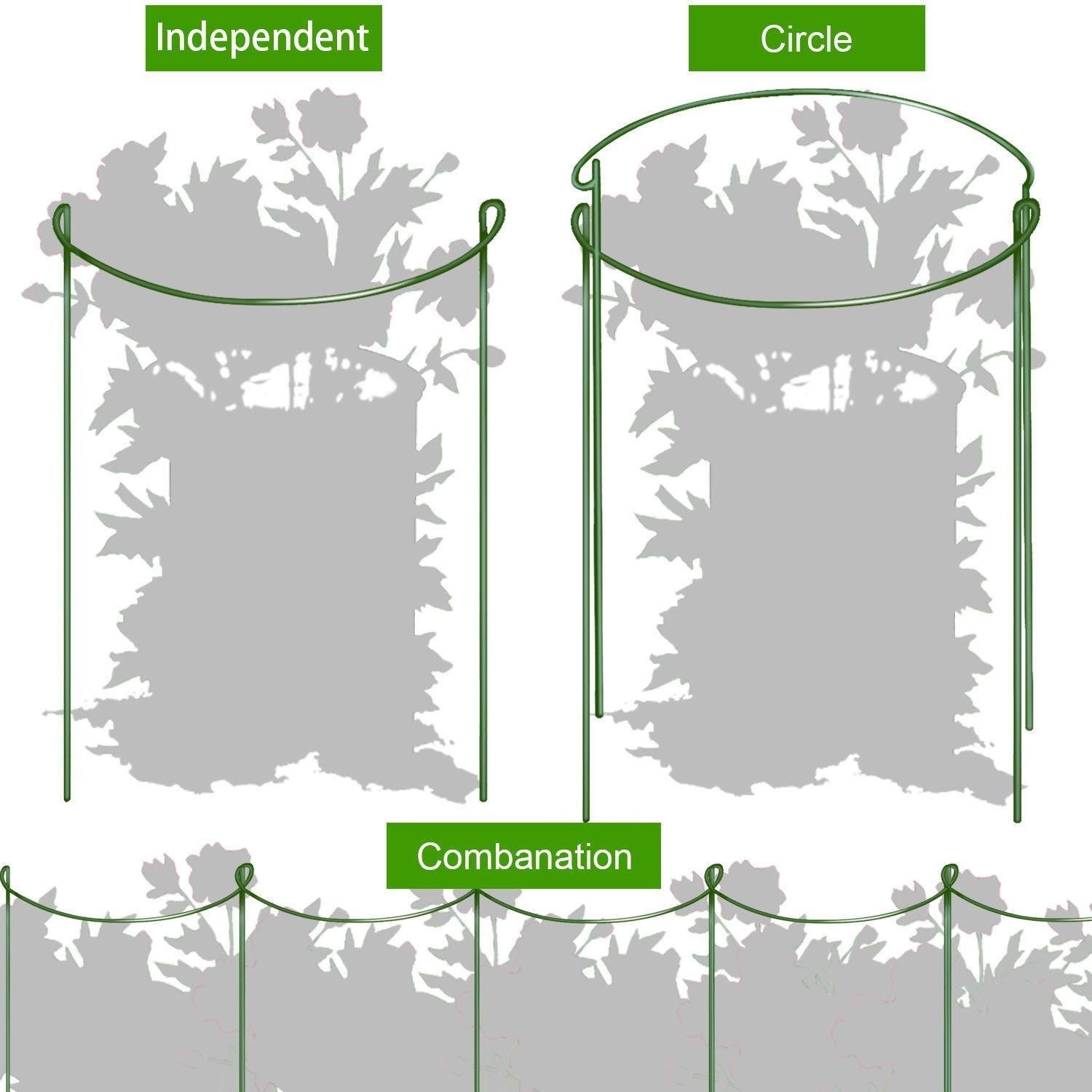 HiGift 8 Pack Plant Support Stakes, Half Round Metal Garden Plant Stake Indoo…