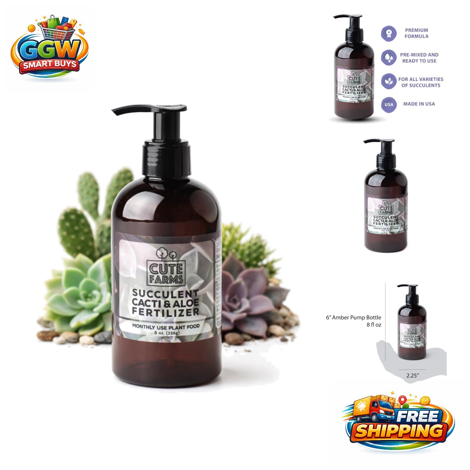 8 oz. Ready-to-Use Succulent Fertilizer with Dispensing Pump for Optimal Growth