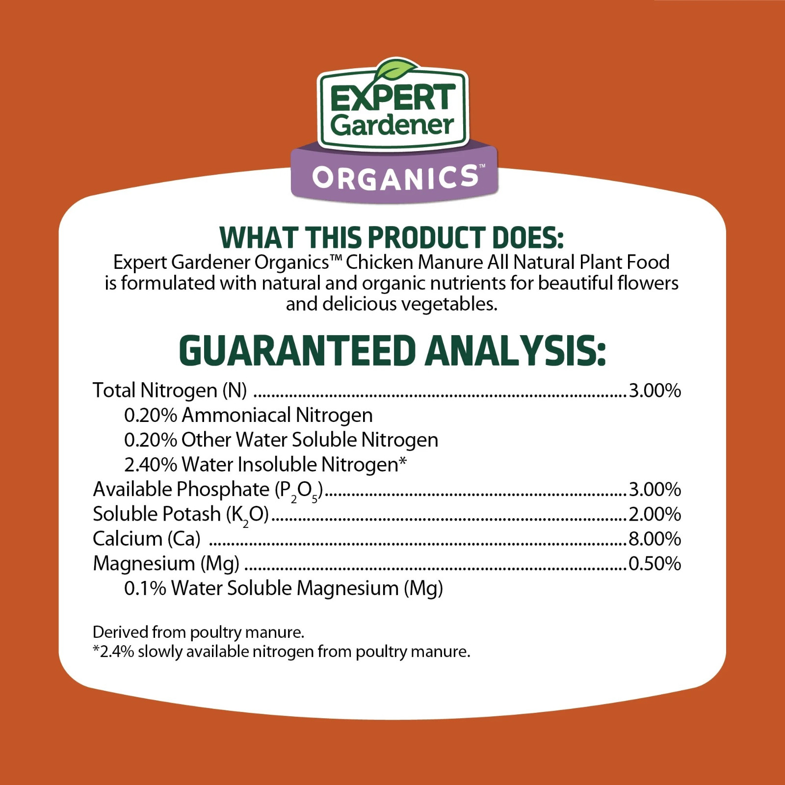 (2 pack) Organics Chicken Manure All-Natural Plant Food, 4 lb Fertilizer