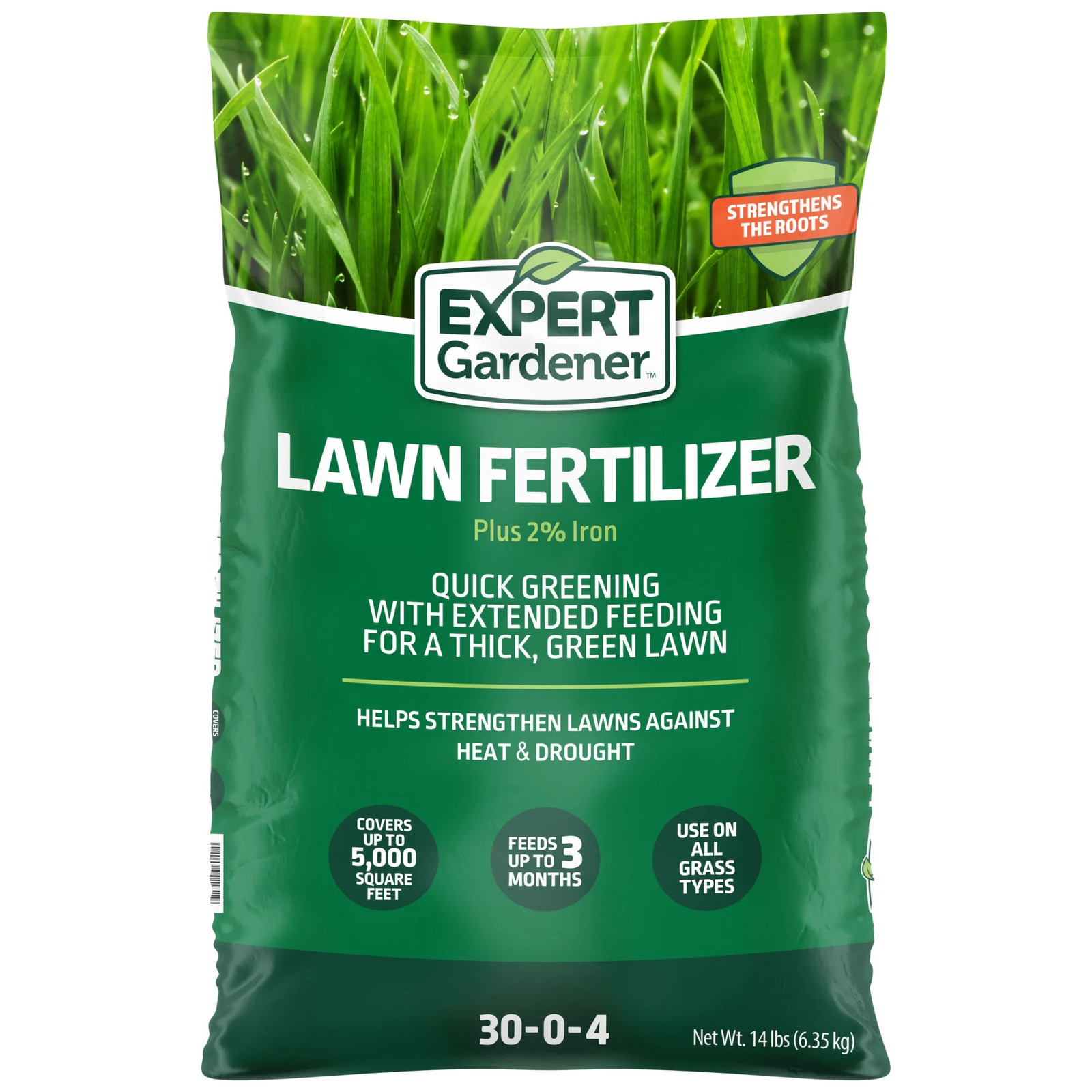 Lawn Food Fertilizer 30-0-4, plus 2% Iron, 33.6 Lb., Covers 12,000 Sq. Ft.