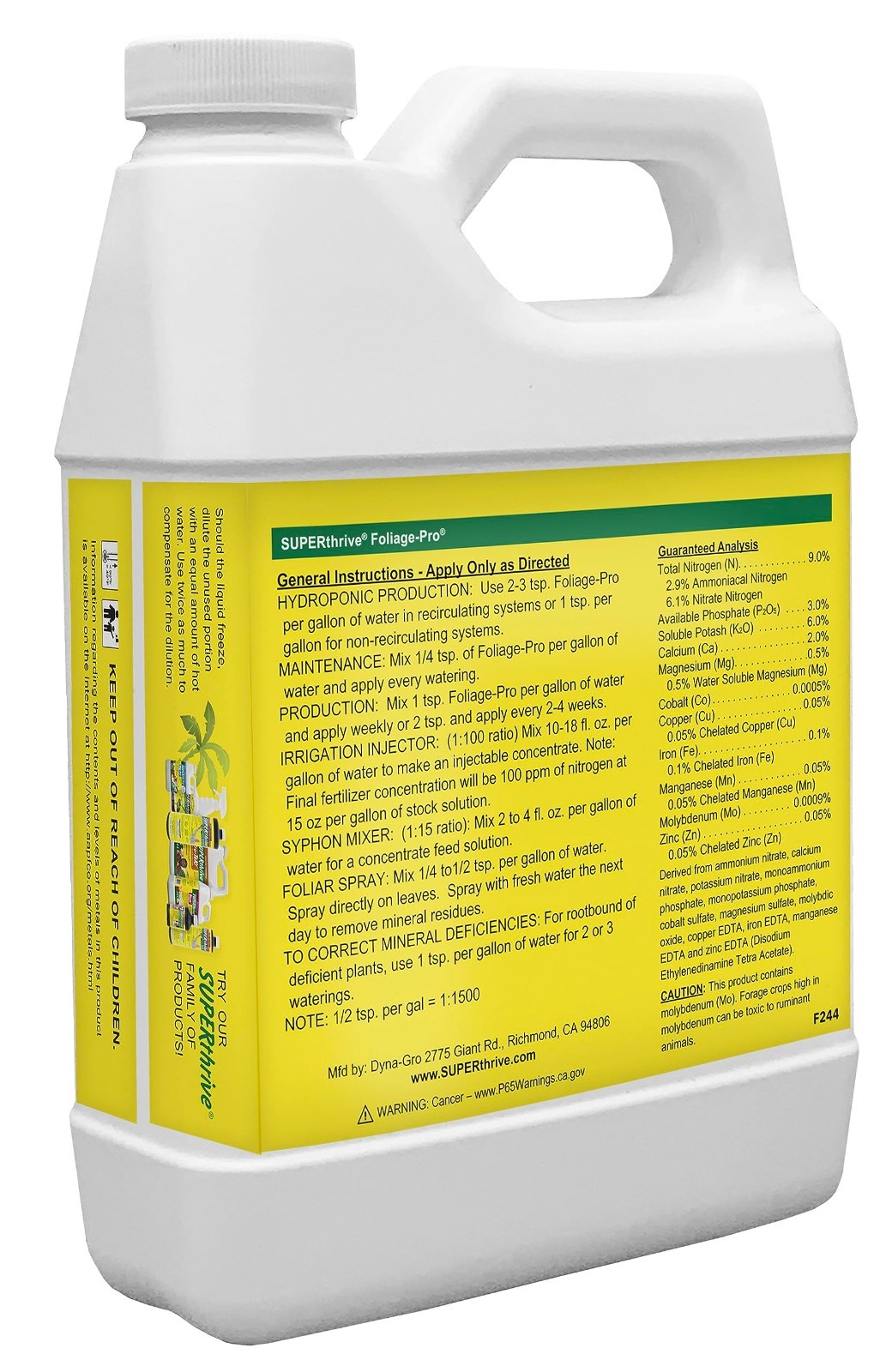 32 oz. Liquid Plant Food 9-3-6 Fertilizer for Healthy Growth & Bloom Boost