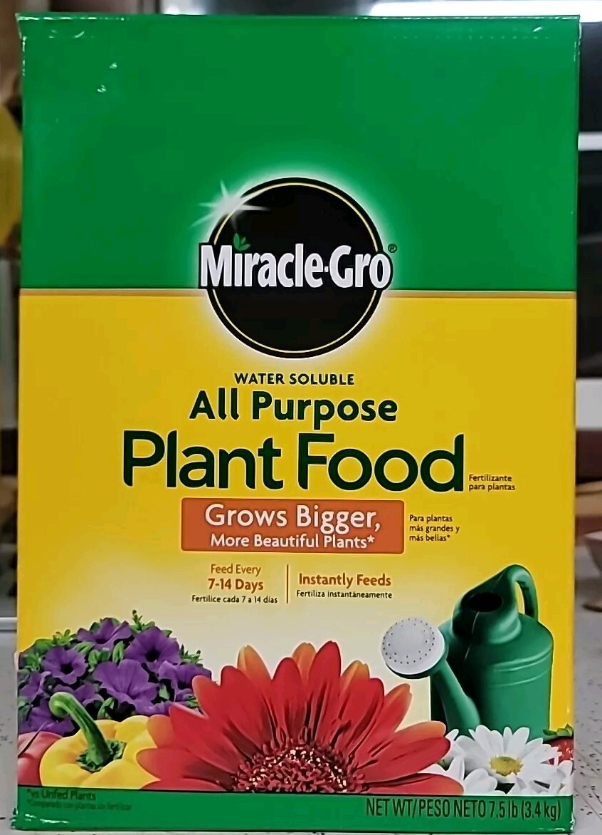 Miracle-Gro Water Soluble All Purpose Plant Food 7.5 lb. Box, Sealed