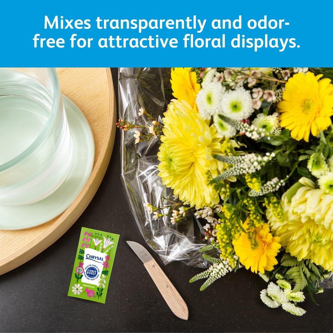 Flower Food Packets for Fresh Arrangements & Bouquets 100 Count 10g