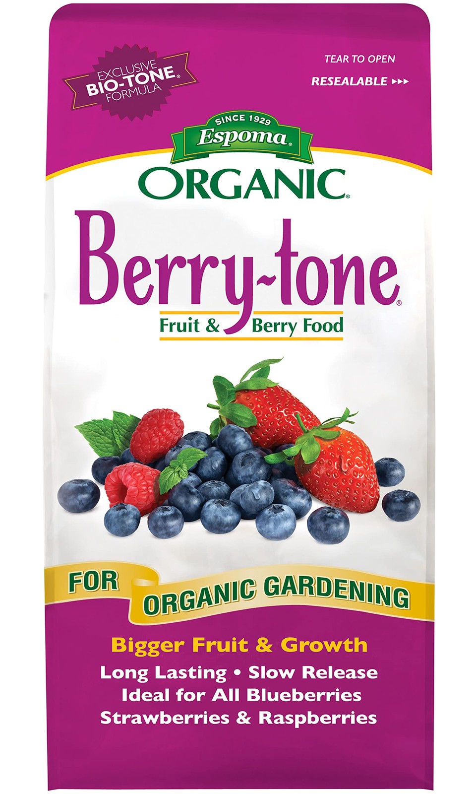 Espoma Organic Berry-Tone 4-3-4 Natural & Fertilizer and 4 Lb., White