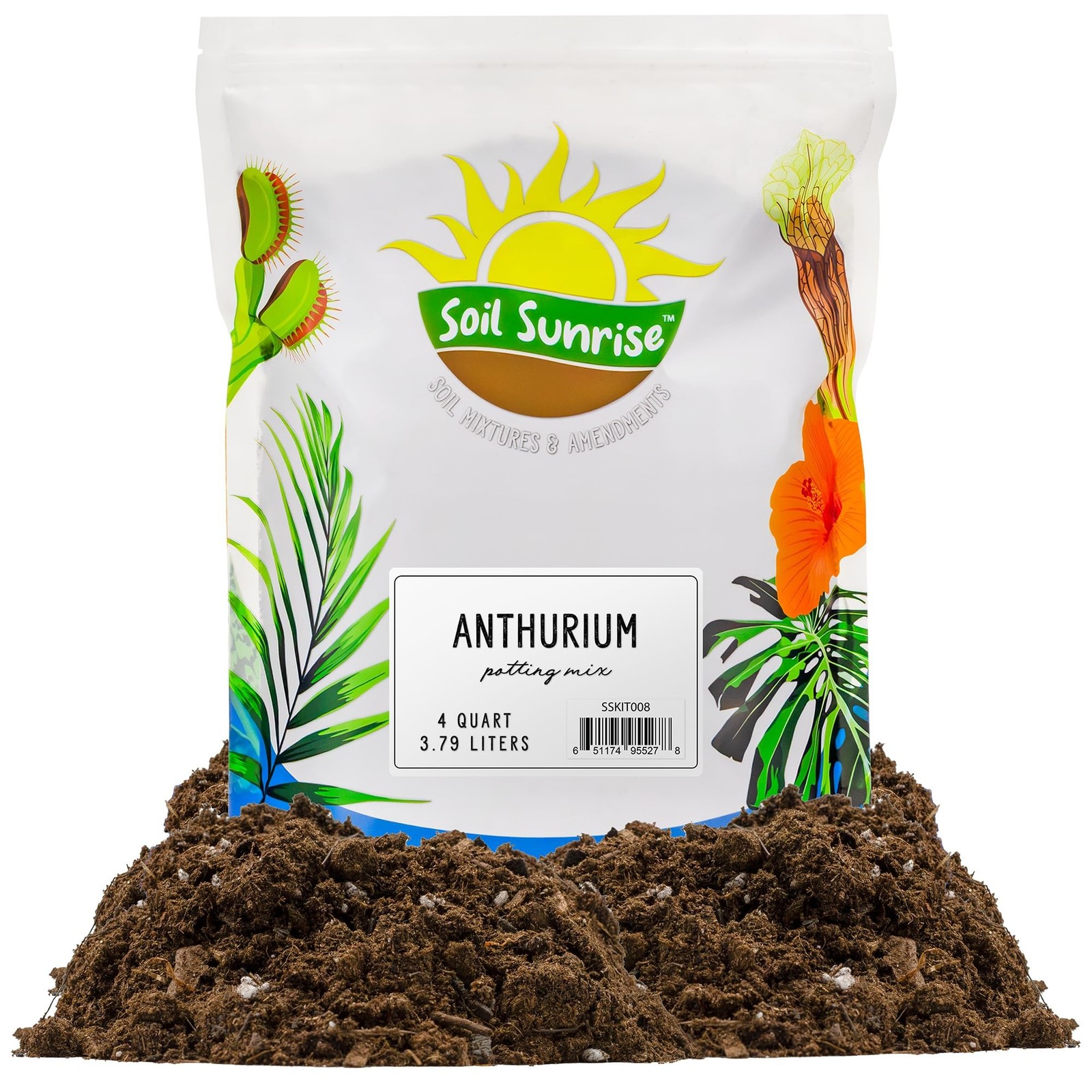 Soil Sunrise Anthurium Plant Potting Soil Mix (4 Quarts) Indoor Houseplant Cu…