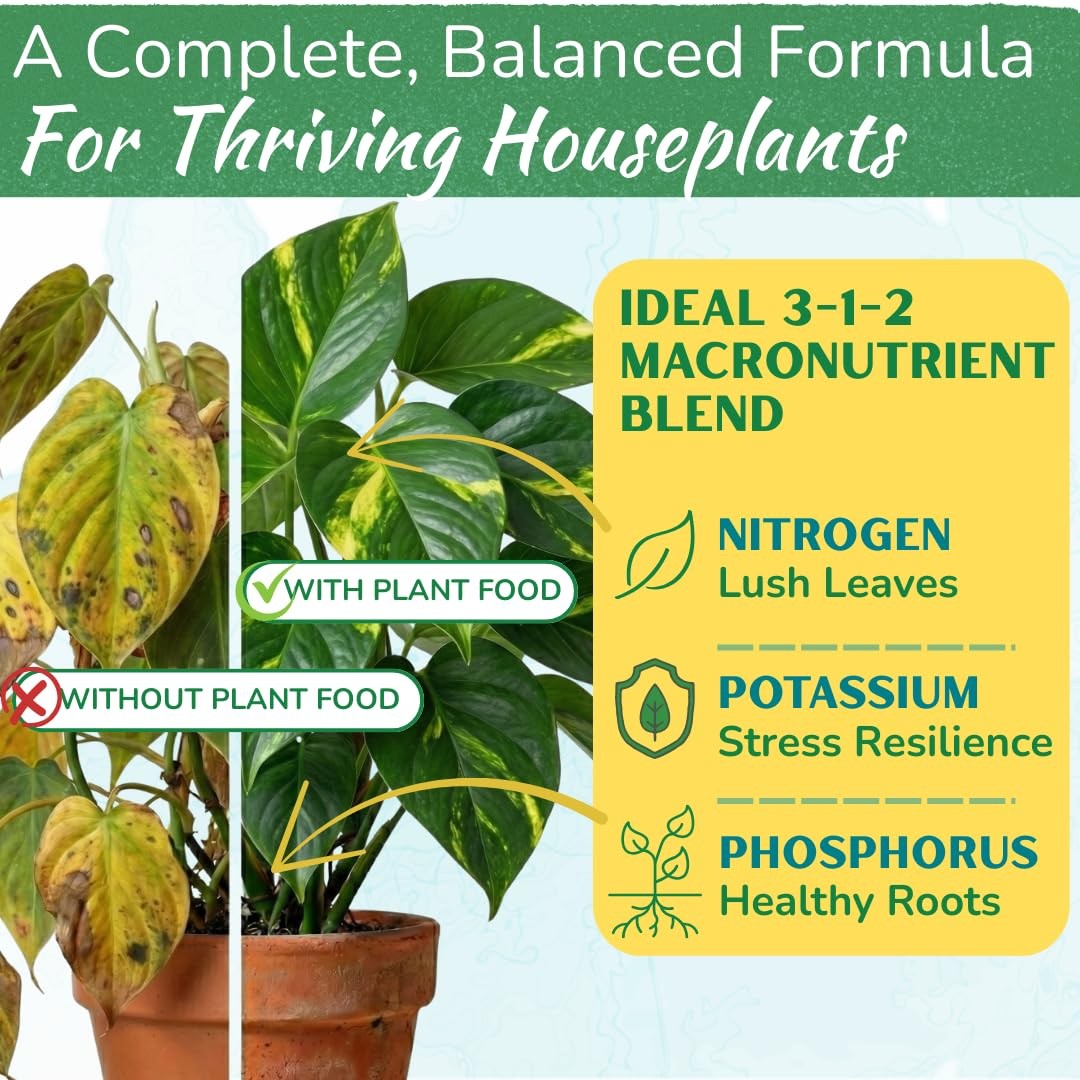 Indoor Plant Food by – Organic Liquid Fertilizer for Pothos Peace Lily Monstera
