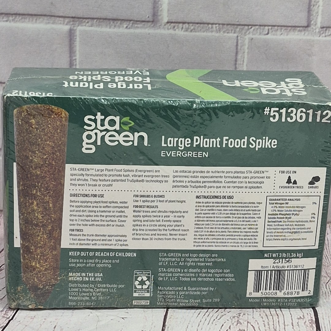 Sta Green Large Plant Food Spike Trees Shrubs Nutrition 12 Spikes Box 5-5-5 3lb