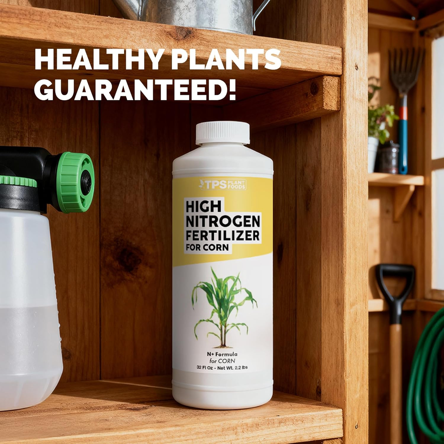 High Nitrogen Fertilizer for Corn – Liquid Plant Food for Strong Stalk Growth, D