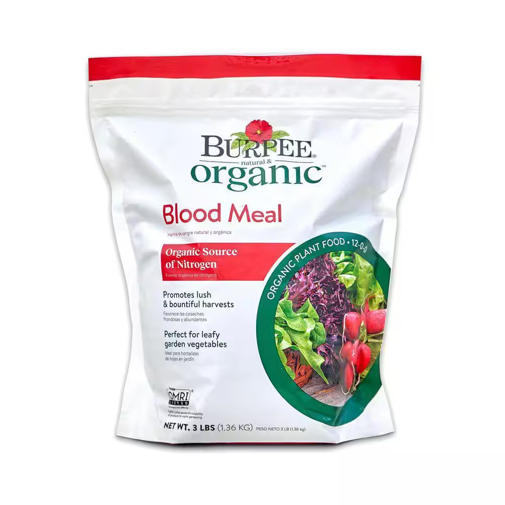 Organic Blood Meal Fertilizer 3 Lb., Natural Nitrogen for Vegetables Soil Health
