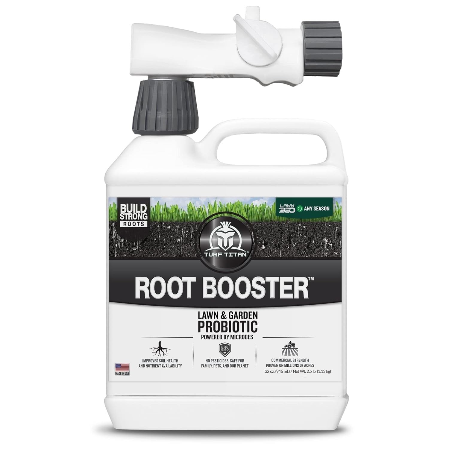 Turf Titan Root Booster Liquid Probiotic for Lawn and Garden (32 oz) with Hos…
