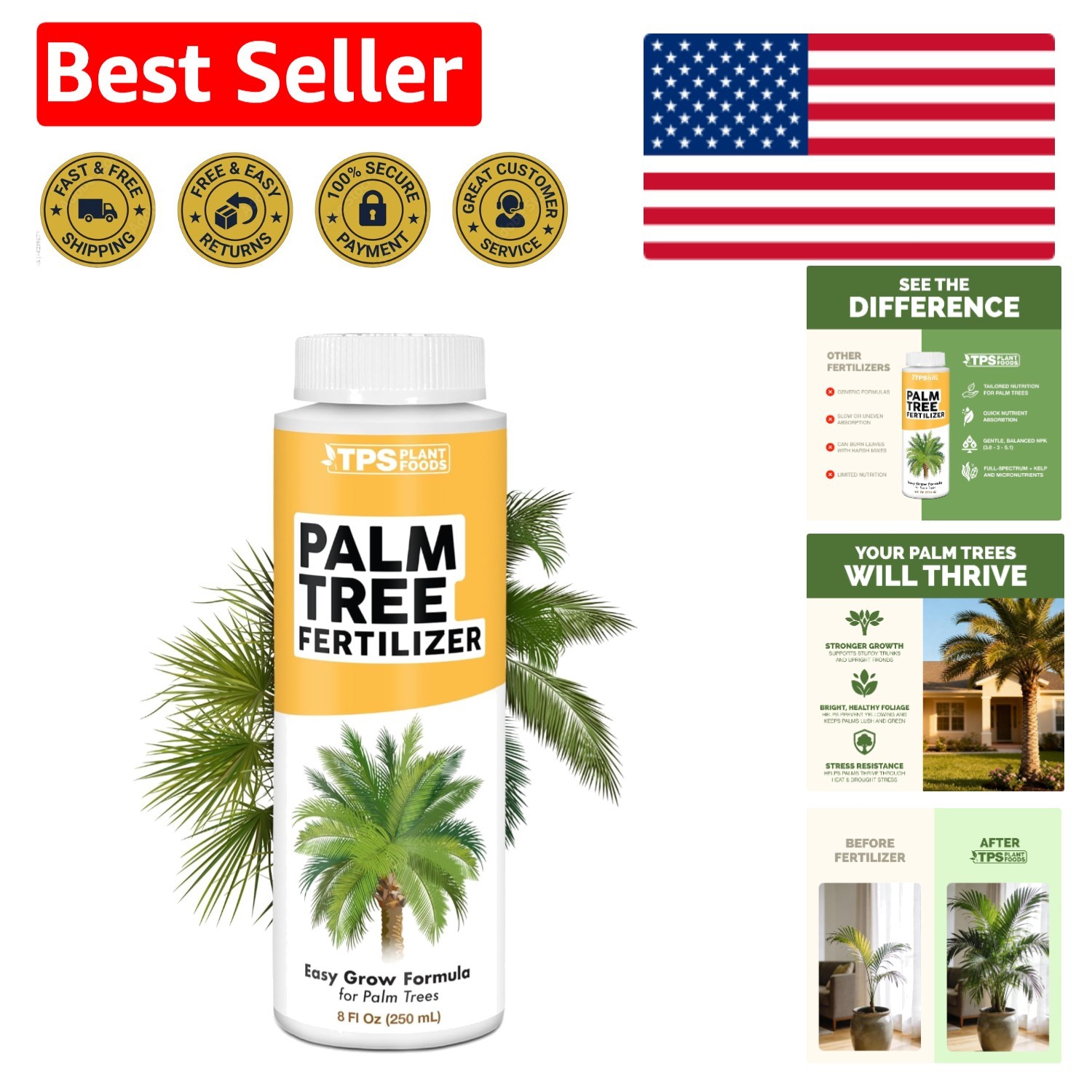 Palm Tree Fertilizer – 8 oz Liquid Plant Food for Tropical Growth