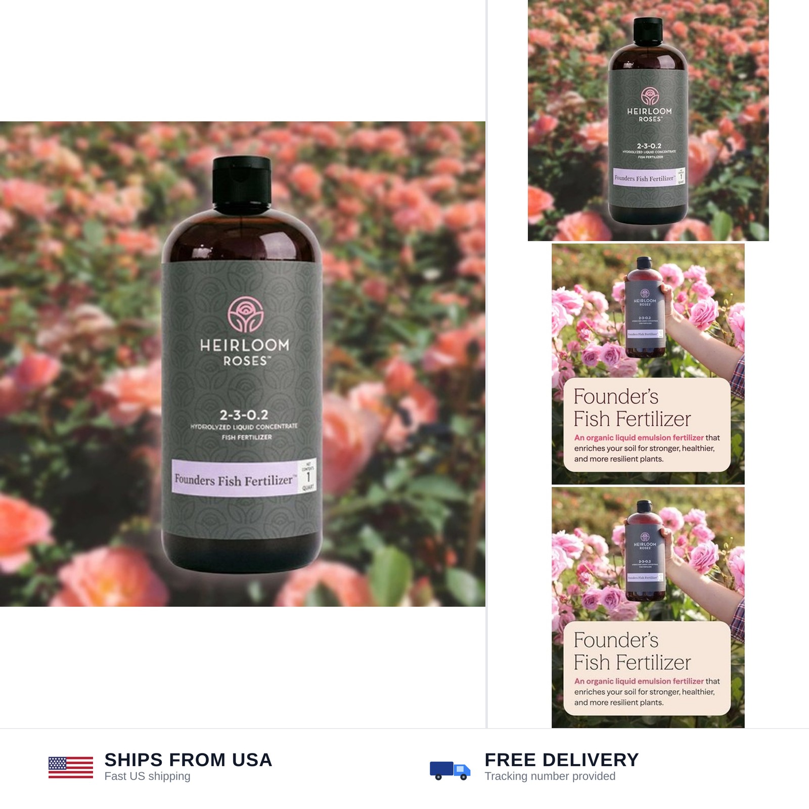 Heirloom Roses Founder’s Fish Fertilizer, Plant Food for Plants, Organic Liqu…