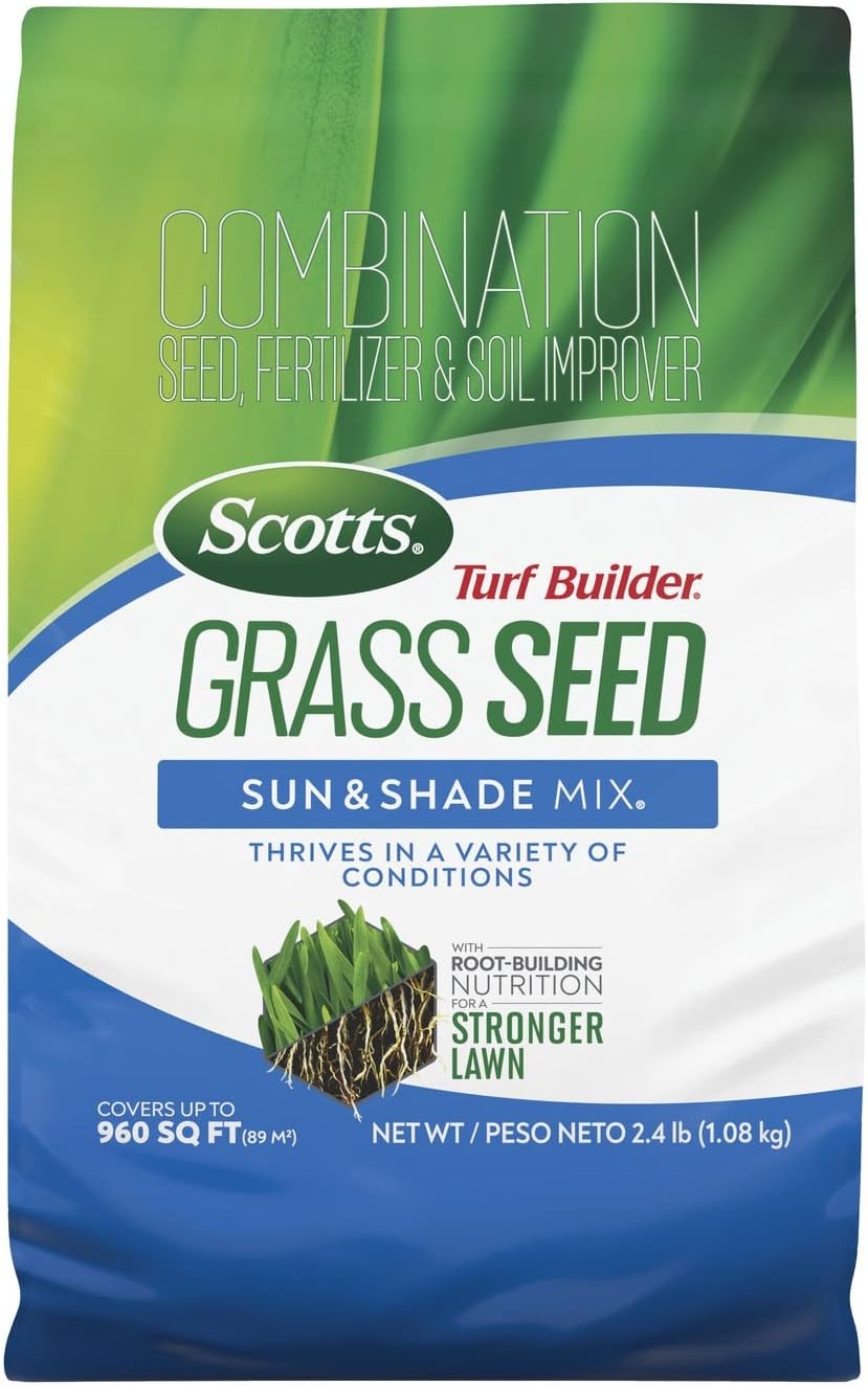 Scotts Turf Builder Grass Seed Sun & Shade Mix with Fertilizer and Soil Improver