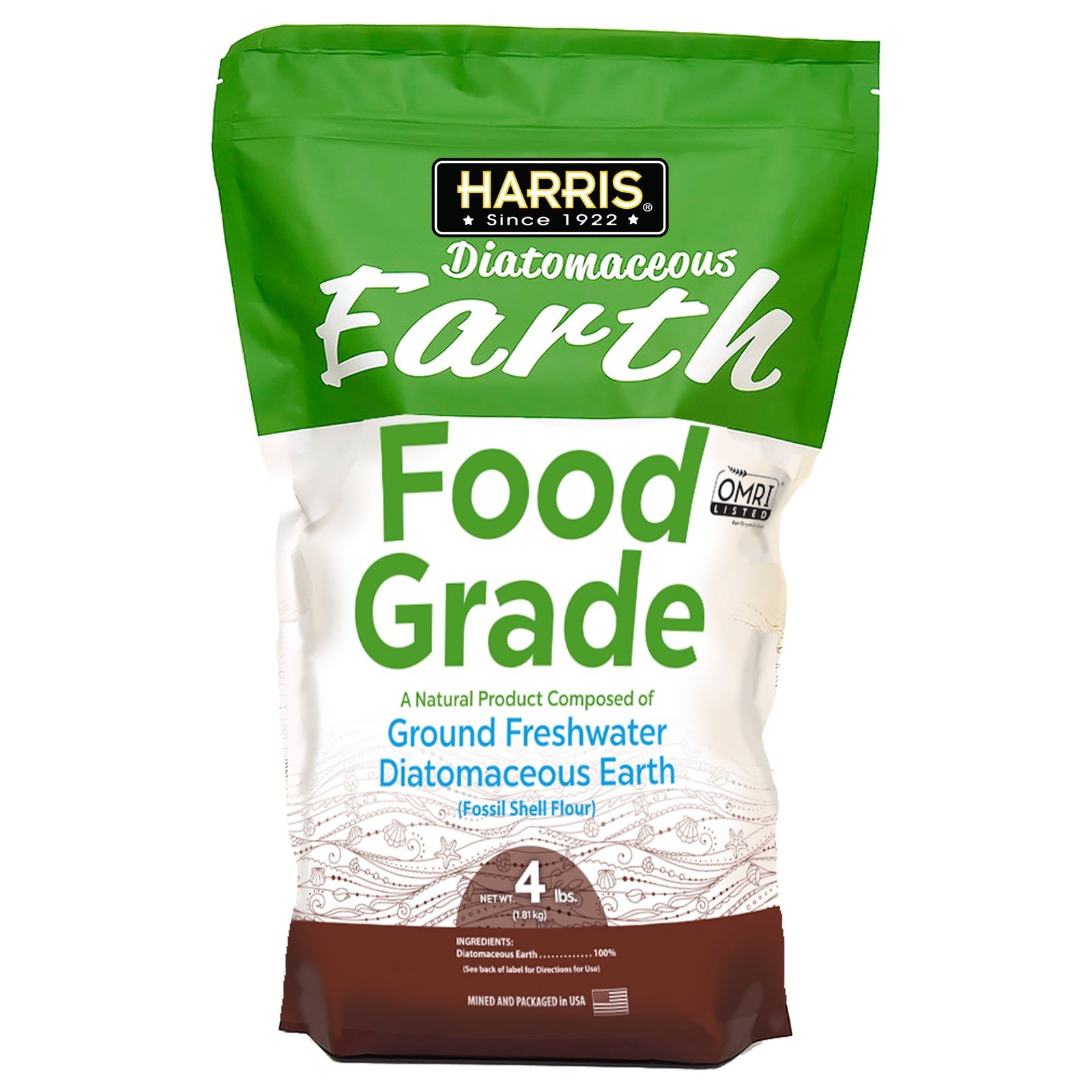 Food Grade Diatomaceous Earth Powder OMRI Listed Organic Use 4lb Bag